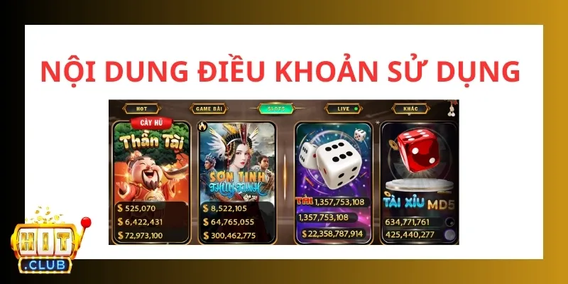 Điều khoản sử dụng Hitclub - Quy định về sử dụng dịch vụ 1 điều khoản sử dụng
