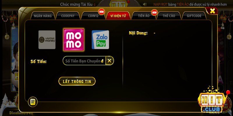Nạp Tiền Hitclub - Hướng Dẫn Nhận Tiền Sau 30 Giây 4 Cách nạp tiền Hitclub qua ví điện tử